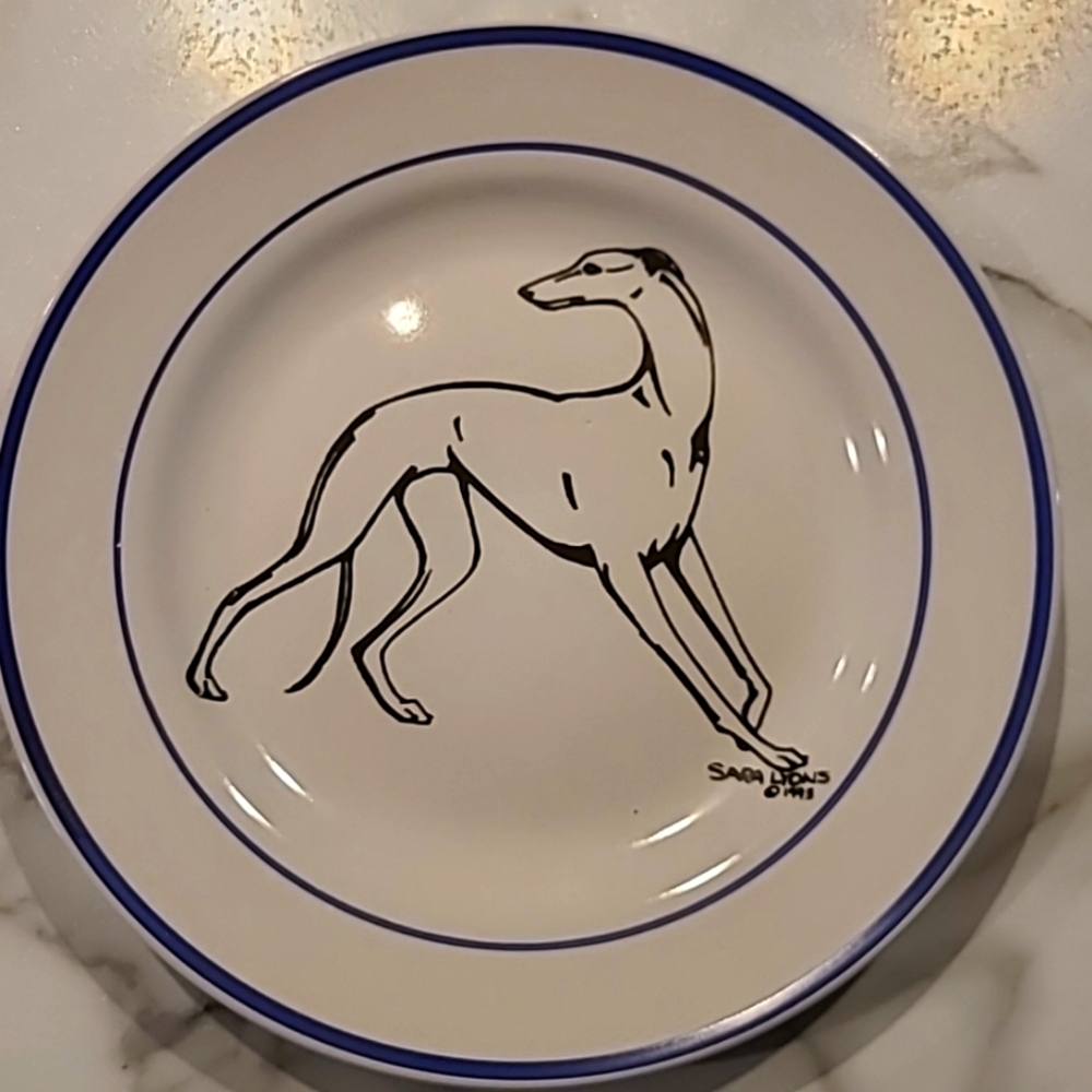 Sara Lyons Whippet Collectors Plate